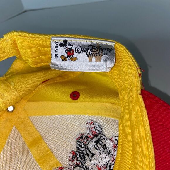 Walt Disney World Minnie Mouse Hat Cap Strap Back Kids 3-7 Logo Red & Yellow - Picture 6 of 8